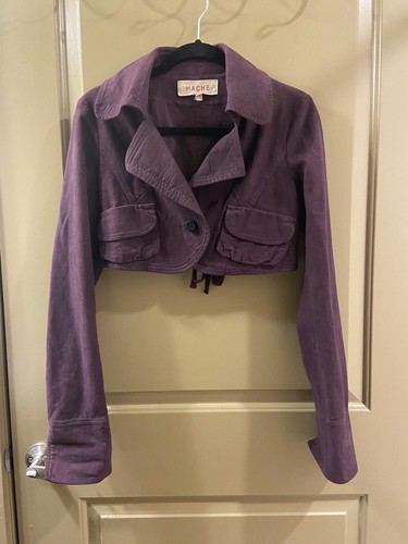 Hache cotton blend purple crop jacket sz 42 (item A3) | eBay