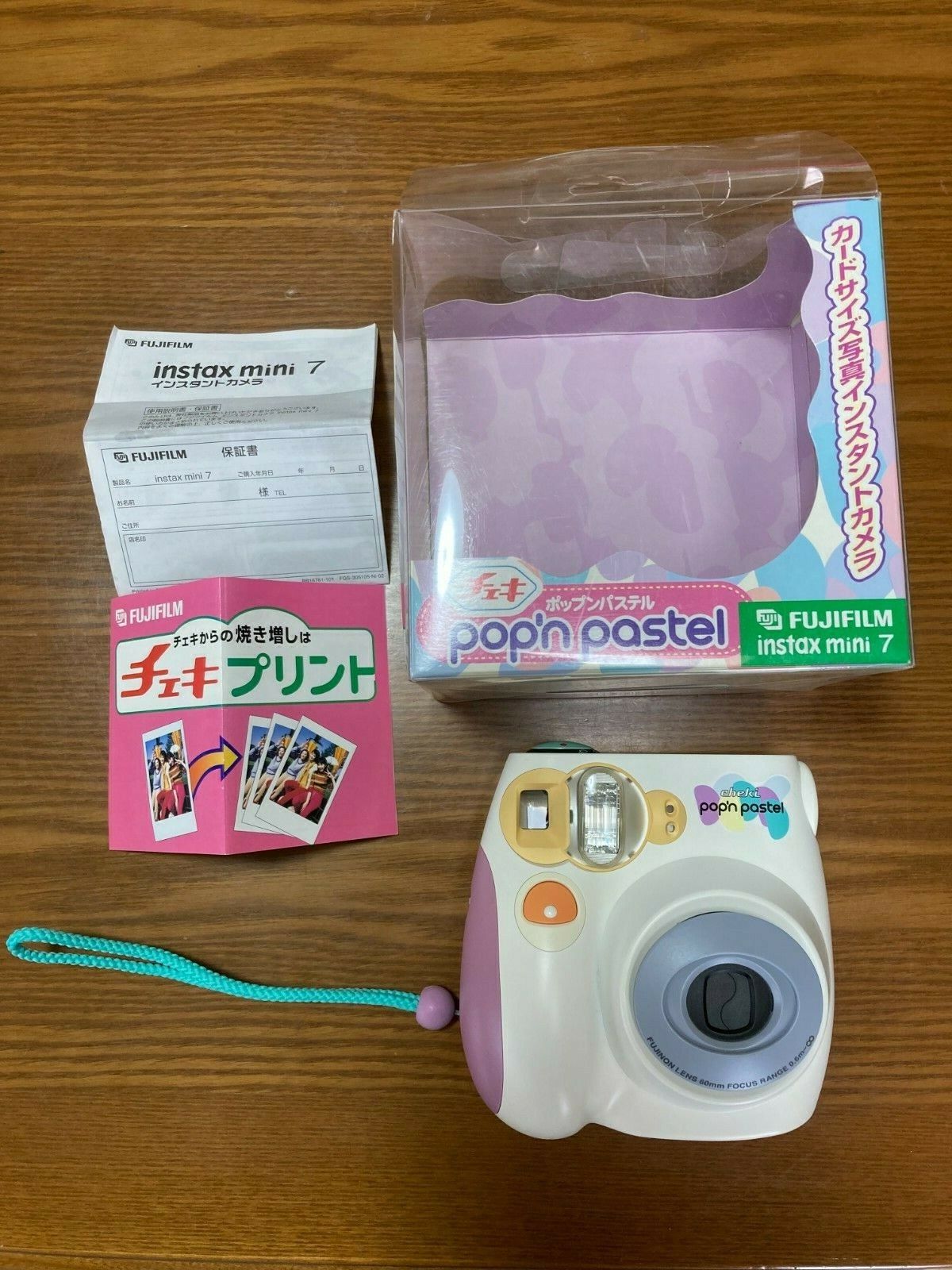 Fujifilm Instax Mini 7 Instant Camera pop'n pastel cheki With instructions Fujifilm Instax Mini 7 Instant Camera pop'n pastel cheki With instructions