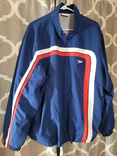 90sビンテージ 米国限定 SPEEDO スピード ウィンドブレイカージャケット Vintage RED/WHITE/BLUE Speedo Windbreaker Jacket size LARGE