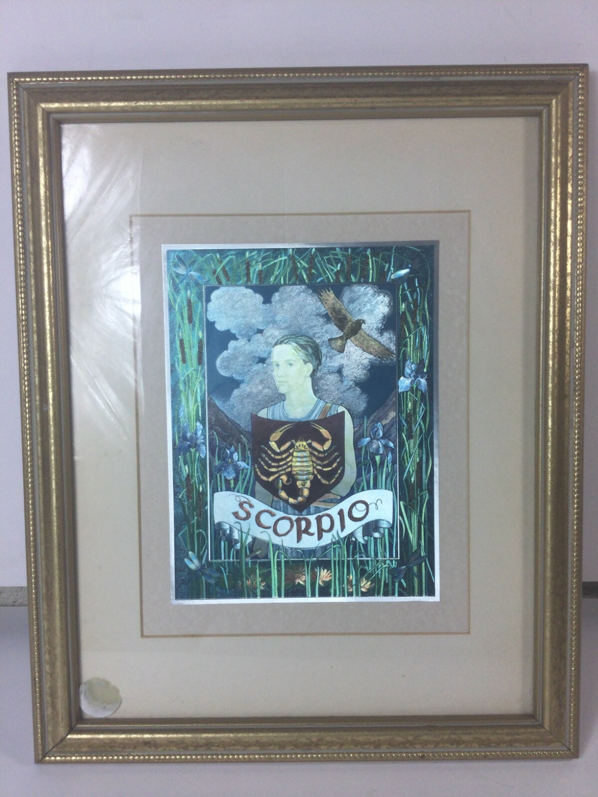 Scorpio Tarot Zodiac Sign Holo Print Framed w/Glass - 13x18"