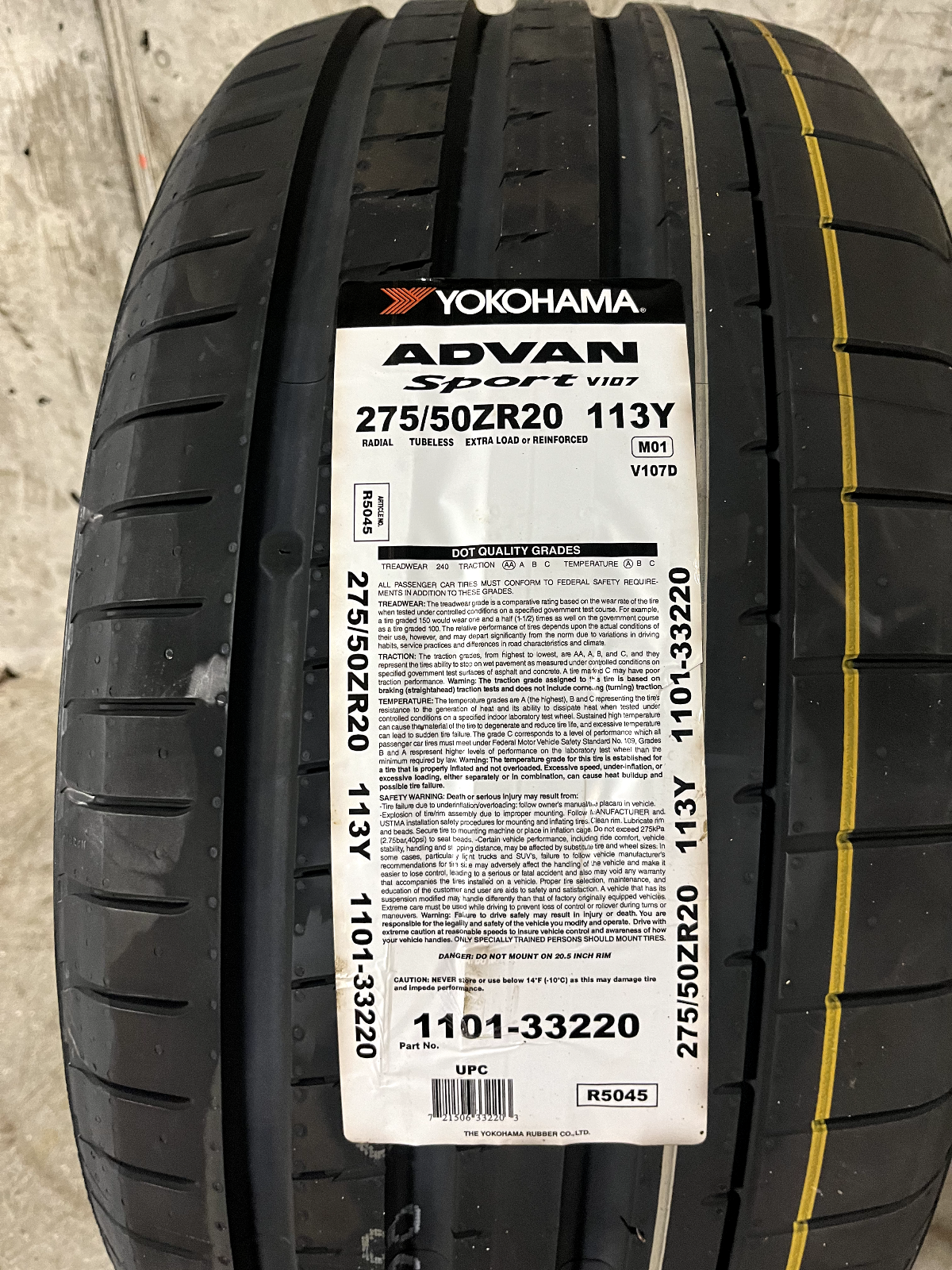 Amazon.com: Yokohama Advan V105 275/30ZR20 (97Y) XL M0