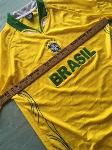 Large  Brasil Brazil FIFA CBF Soccer Jersey Shirt Yellow Mens