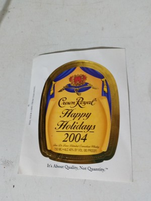 Royal crown Happy Holidays Sticker 2004 Decoration Vintage