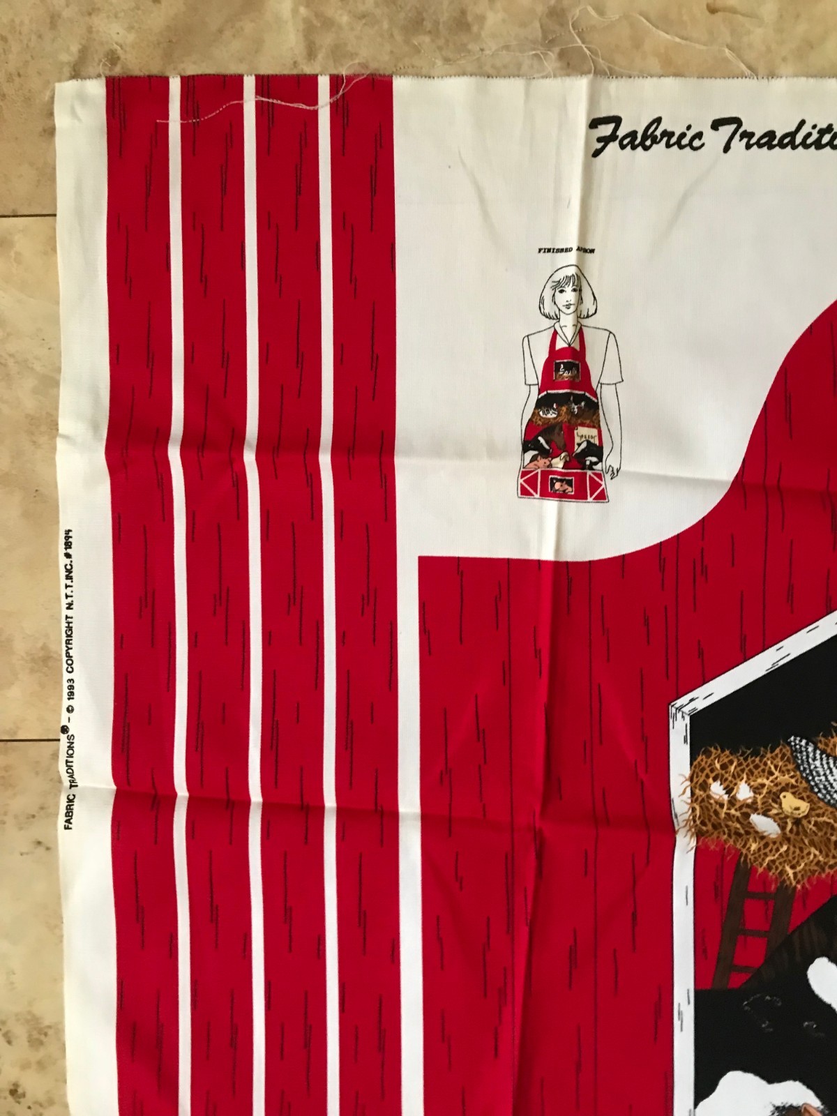 Heart of the Country Barn Apron Farm Fabric Sewing Panel by Fabric Traditions