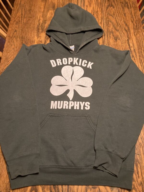 Vintage Dropkick Murphys Hoodie Sweatshirt Small Shamrock & Roll Gildan 50/50