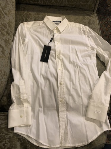 Dolce and Gabbana gold white button down shirt size 39 | eBay