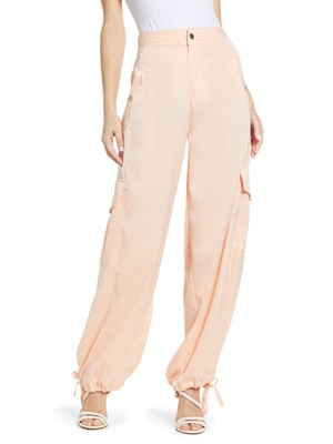 KENDALL + KYLIE Womens Pink Ruched Harem Pants Size: 46
