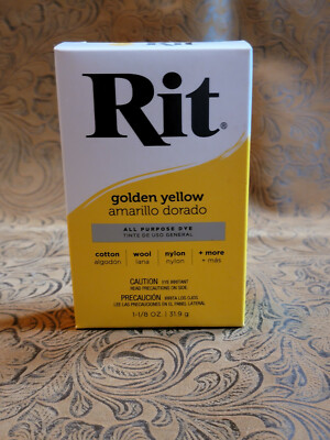 RIT Powdered DYE 1 1/8 oz Box Fabric Wood Wicker GOLDEN YELLOW գ