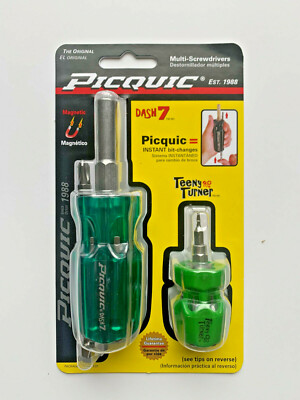 PICQUIC Combo Screwdriver Set - DASH 7 / TEENY TURNER  - Multi Bit - Green