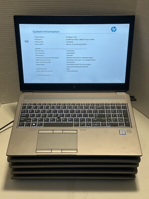 Lot of 5 HP ZBook 15 G6 i7-9850H 32GB RAM T1000 No SSD/PWR ADP/OS Bios Locked