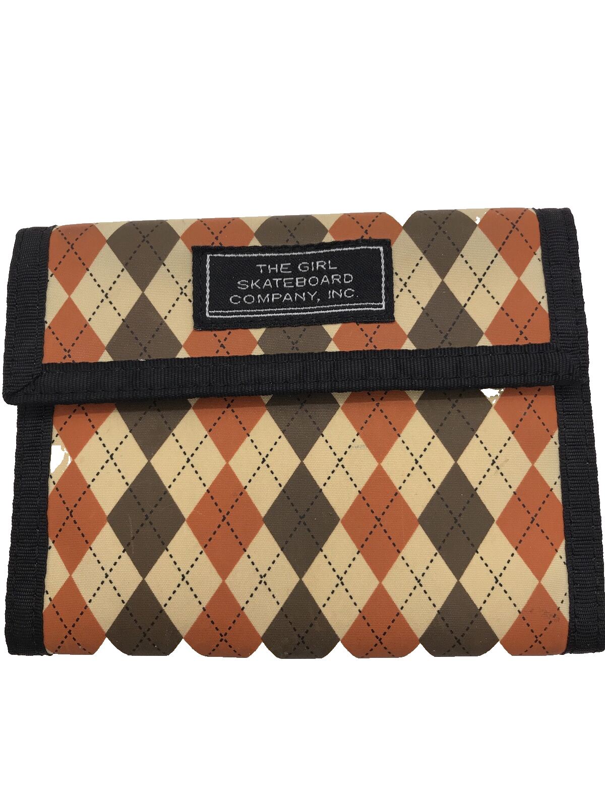 RARE VTG Skater Surfer The Girl Surfer Sk8board Co.. Tri-Fold Wallet Argyle