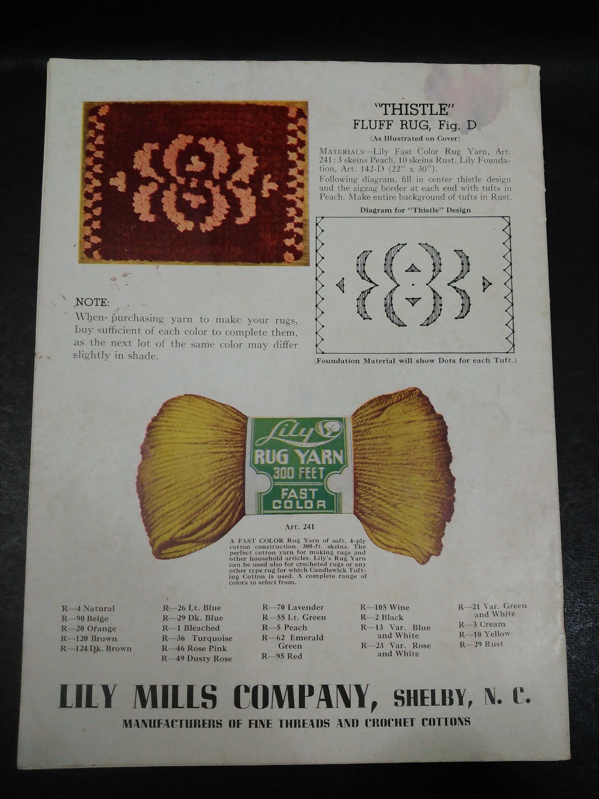 Vintage Fluff Rugs Book 600 Instruction Book Made With Lily Rug Yarn ETVB