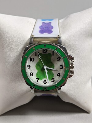 Vintage Gummy Bear Green Purple Blue Round Case 35 mm Watch 