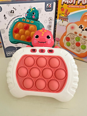 Early Education Pink Dino Dinosaur Pop it Fidget Fast Push Game Toy Boy & Girl