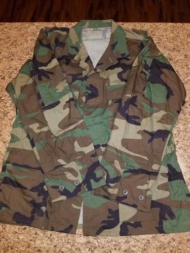 US Army BDU's UNIFORM Top & Bottom Size Large Regular Woodland Camo Camouflage