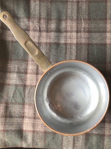 old logo REVERE copper brass tin ROME NY 2 qt sauce pan saucier Rare USA