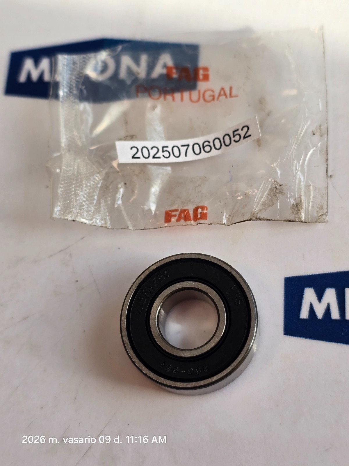 FAG NBR FE 006-007 6001-C-2HRS Ball Bearings  new old stock