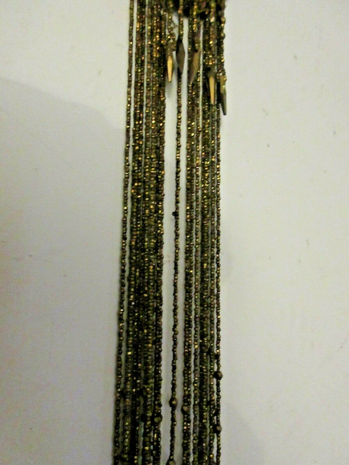 ORMOLU ? ANTIQUE VICTORIAN MESH GOLD COLOR WALL HANGING BEADED