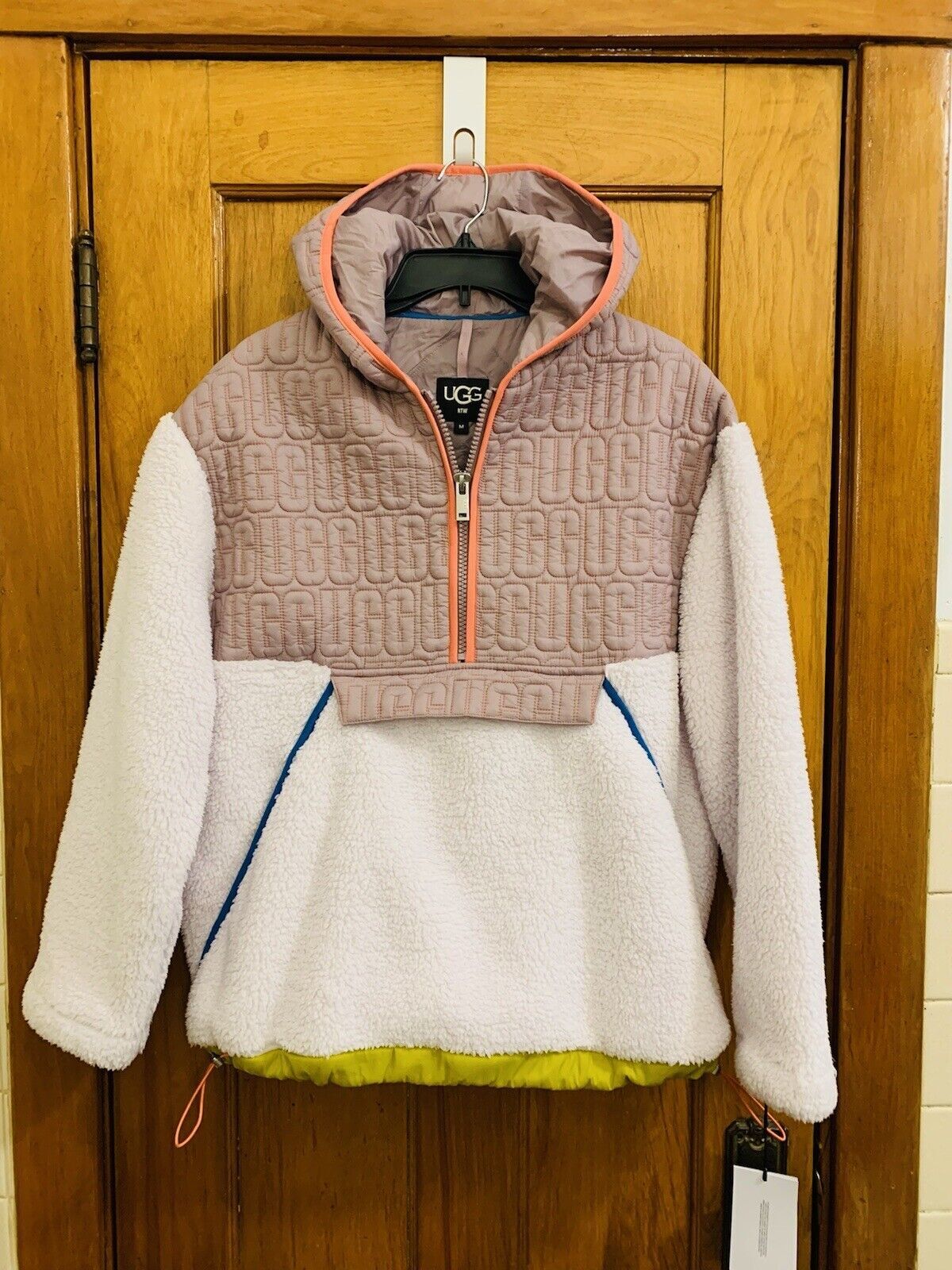 Women's UGG Iggy Faux Fur Hooded Half-Zip Pullover, Size XL M L S