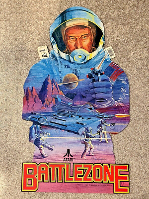 Vintage NOS 1982 Die Cut-Double Sided BattleZone Atari Poster Hangable Artfaire