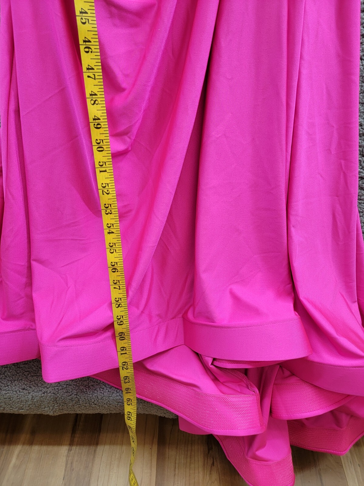 B. Darlin Satin Ruched Evening Dress Juniors 13/14 Neon Pink Cowl Neck Back Zip - Picture 7 of 15