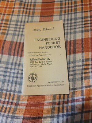1969 Electrical Engineering Pocket Handbook Paperback EASA