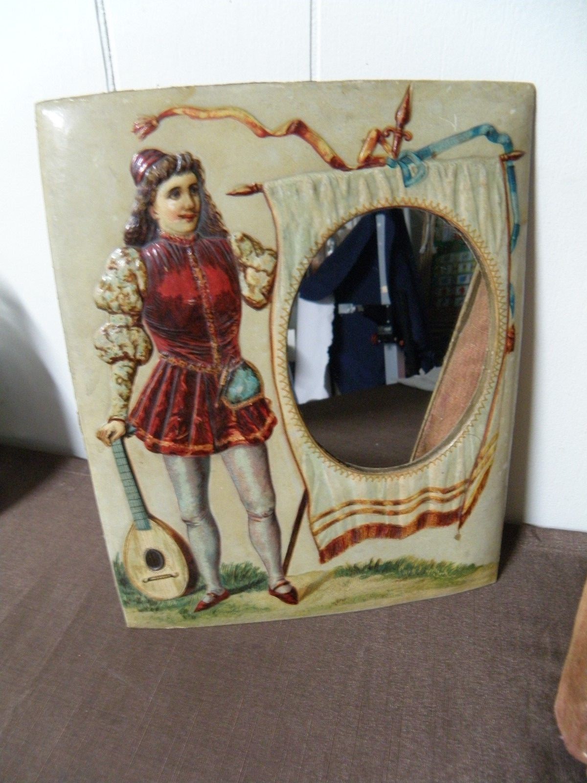 VINTAGE 1800's  PHOTO ALBUM  w/ PICTURE FRAME SIDE STANDING MIRRORS !!RARE!!