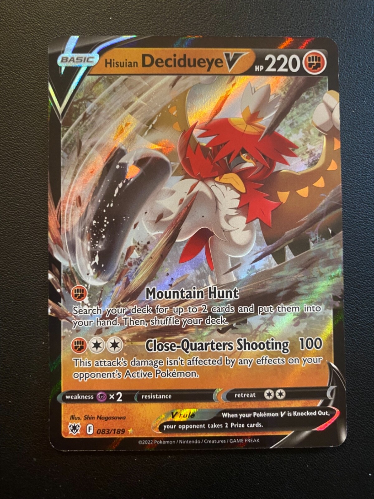 Pokémon Karte Hisuian Decidueye VSTAR – 084/189, Ultra Rare, Aus Schwert & Schild: Astrale Ausstrahlung