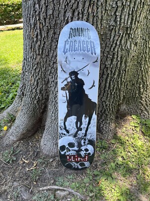 Ronnie Creager Vintage Blind Skateboard Deck Reaper Iron Horseman Skulls RARE