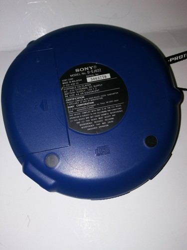 Sony Walkman Portable CD Player Model D-EJ622 Blue tested works