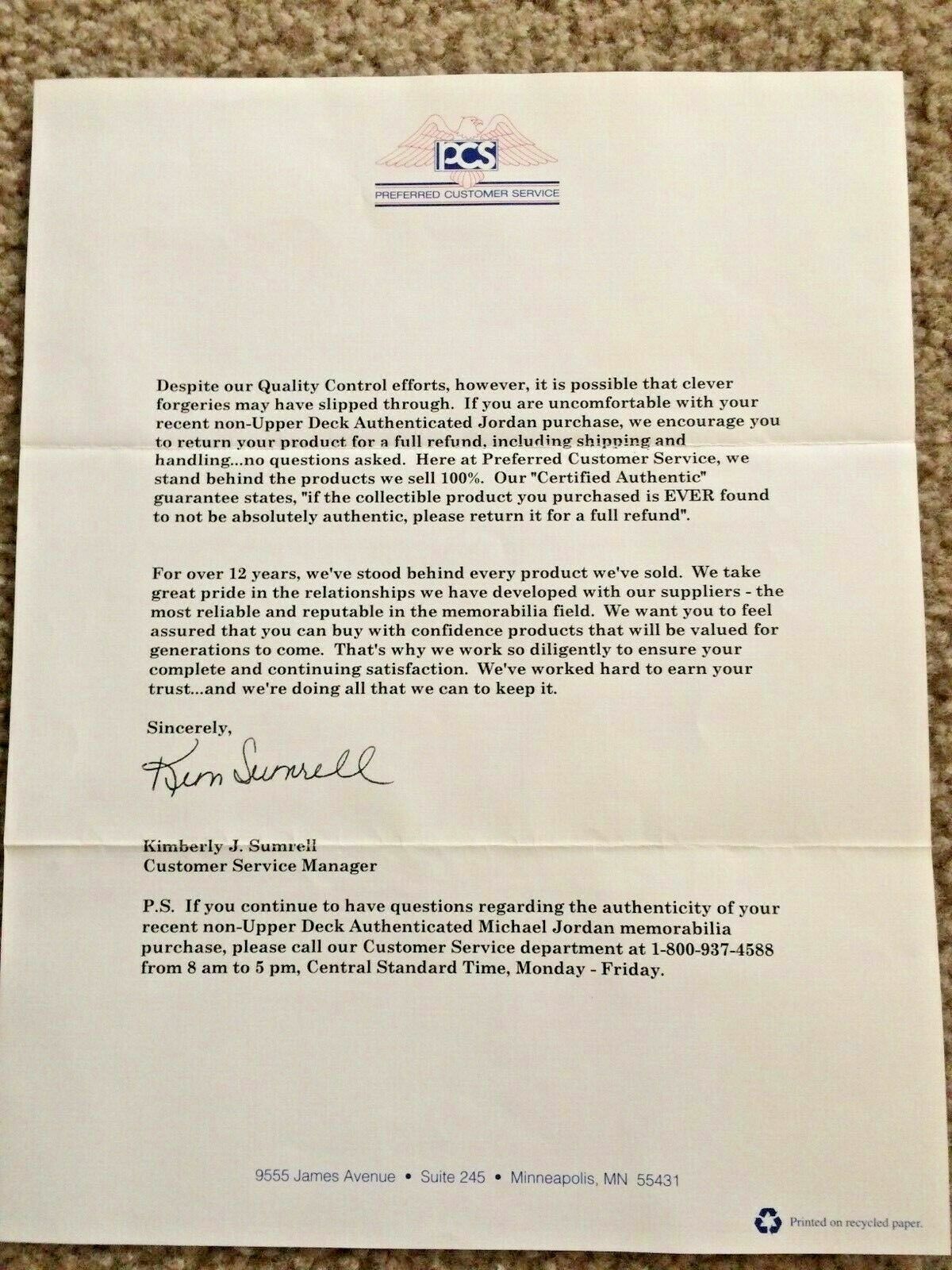 MICHAEL JORDAN Signed 1985 Nike Promo #2 Rookie Card Autograph COA PCS