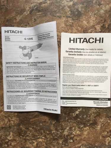 Hitachi G12VE 12-Amp, AC Brushless 4-1/2
