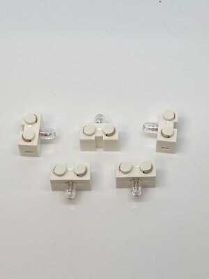 Lego Lot Of 5 White Electric, Light Brick 1 x 2 with Single Side Light 