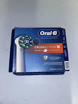 Oral-B Cross Action X - Replacement Brush Heads- 10 Count - Sealed