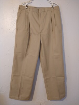 Tom Sawyer Khaki Beige Pants Men's W35 L28.5 Husky Relax Wrinkle Free Durable...
