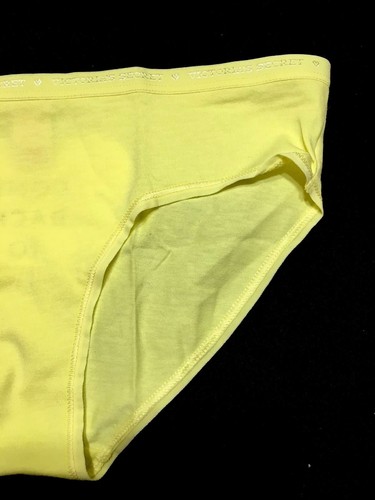 VICTORIAS SECRET BRIGHT YELLOW WITH BLUE GLITTER HEART ON BACK HIPHUGGER S/P