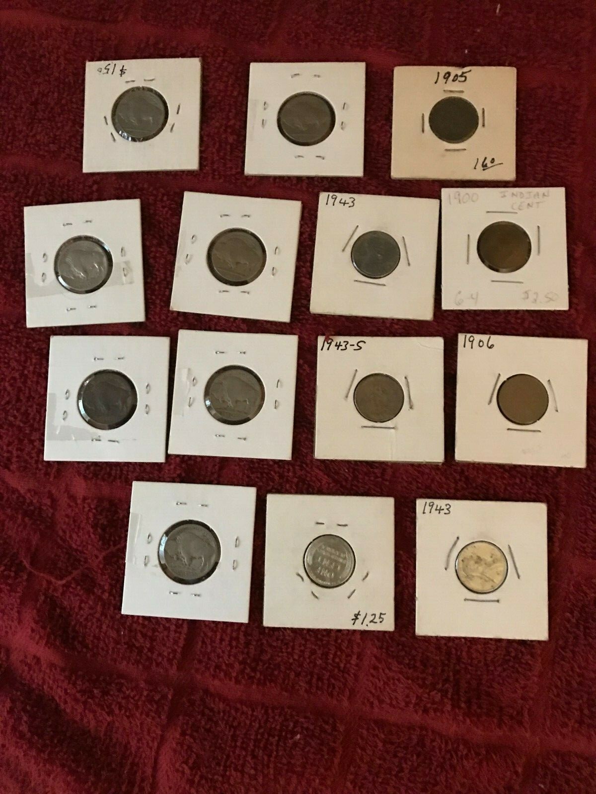 mixed lot - Buffalo Nickles, Steel Pennies and Indian Heads