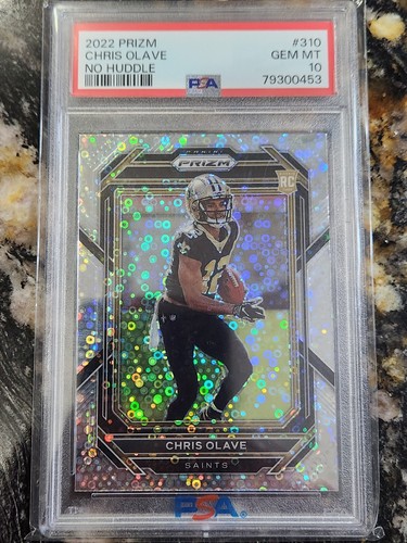 2022 Chris Olave RC #310 No Huddle Prizm Psa 10 Gem Mint