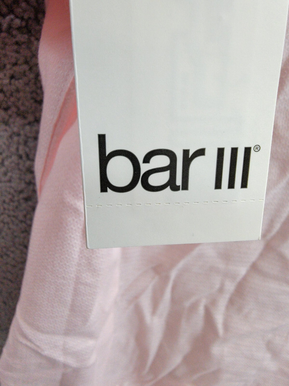 Bar III Slim-Fit Stretch Diamond Dobby Dress Shirt Men's XL 17-17.5 Pink L/S - Picture 18 of 19