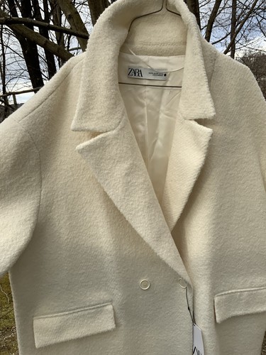 Zara Women's US XXL Textured Coat Oyster White | eBay