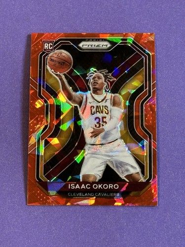 2020-21 Panini Prizm Isaac Okoro Rookie Red Cracked Ice