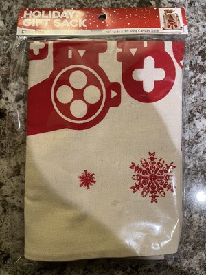 Gamers Holiday Xmas Gift Bag Canvas Big 26x18'' Video Game Controllers Sack. New