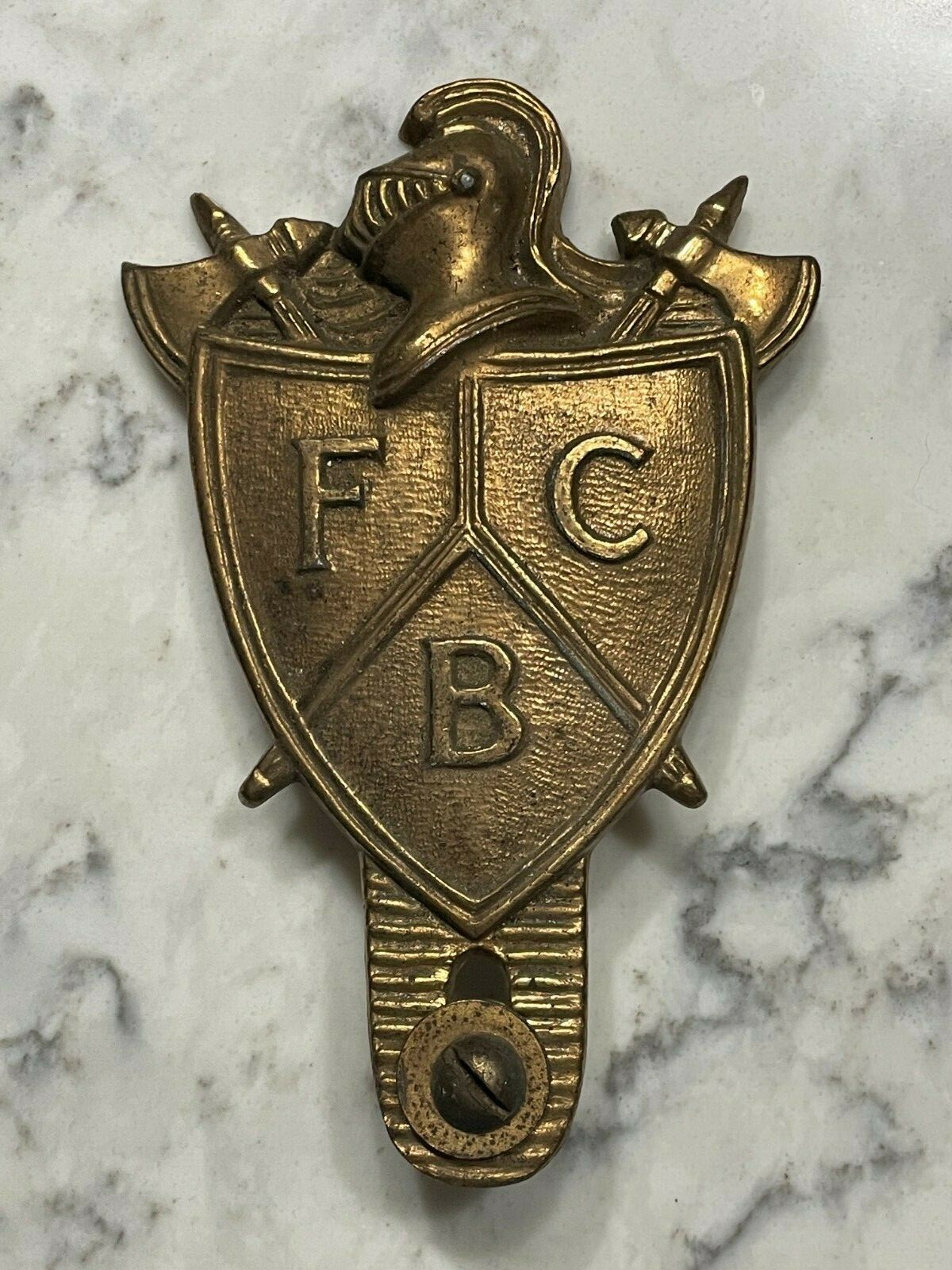 Antique Knights Pythias Fraternal FCB Brass Grave Marker