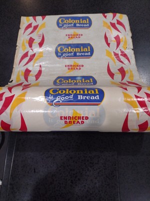 Vintage Roll Of Wax Bread Paper Colonial Is Good Bread Wrapper Des Moines IA 