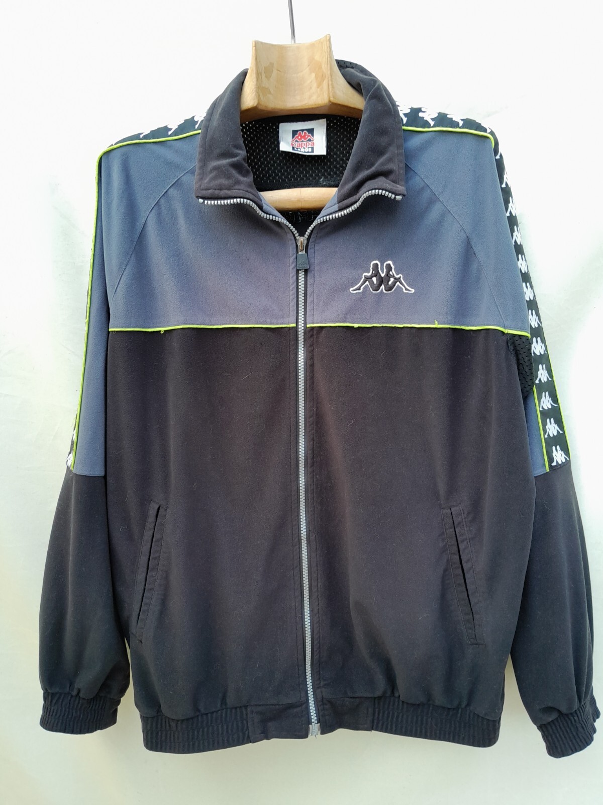 Vintage Kappa Velour Track Jacket Men's Large Grey Black Vintage Kappa Velour Track Jacket Men's Large Grey Black