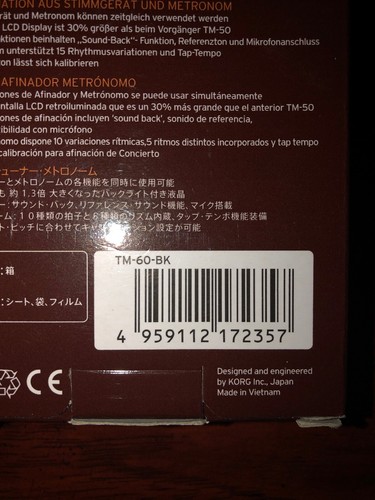 Korg TM-60 Tuner Metronome Black