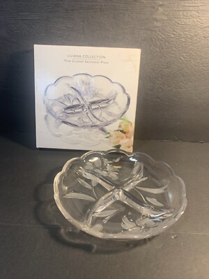 Liliana Collection Fine Crystal Sectional Serving Plate by Studio Crystal 62765