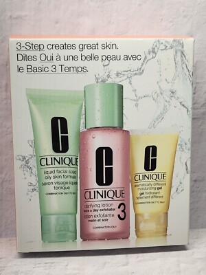 Clinique 3-Step Skin Care System Type 3 Combination Oily to Oily Skin 3pc Set
