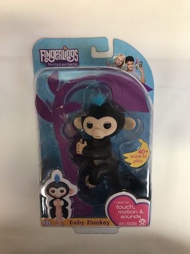 Fingerlings Baby Monkey Pink Bella, Black Finn, Turquoise Zoe Lot Of 3 WowWee