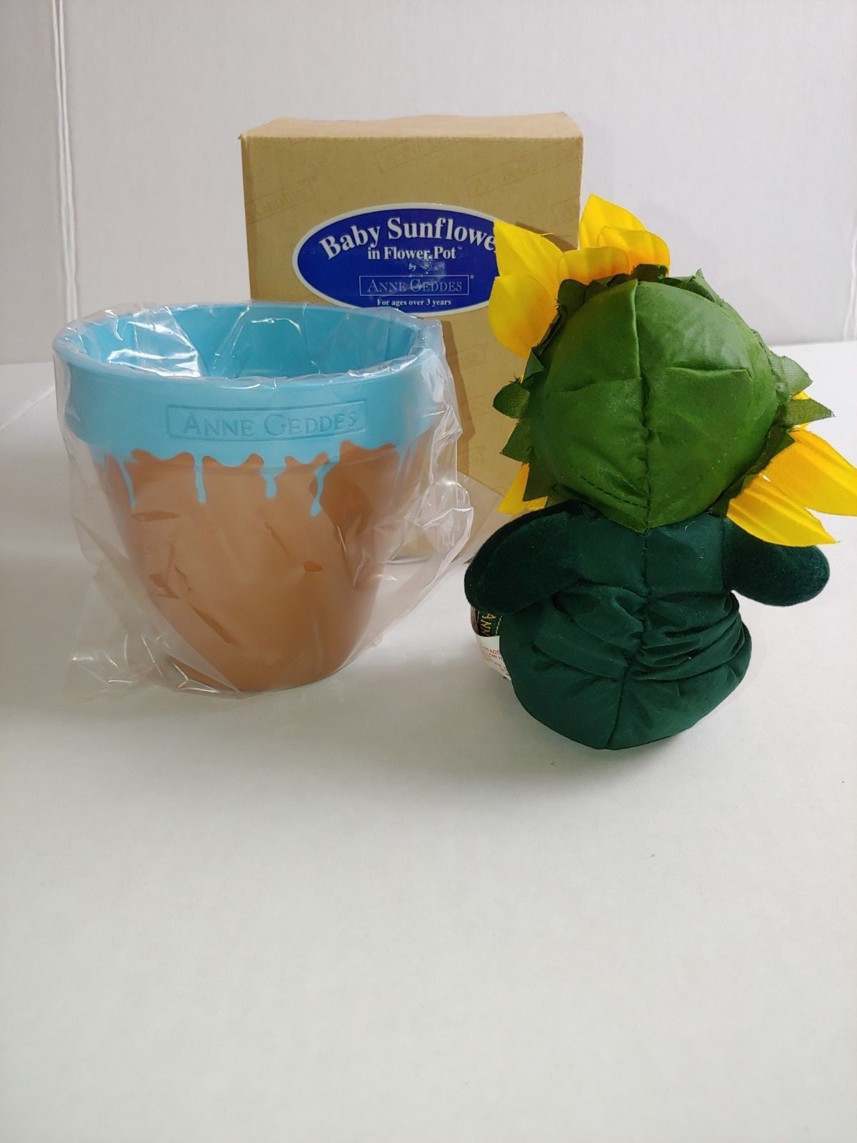 Anne Geddes Baby Sunflower in Flower Pot NIB